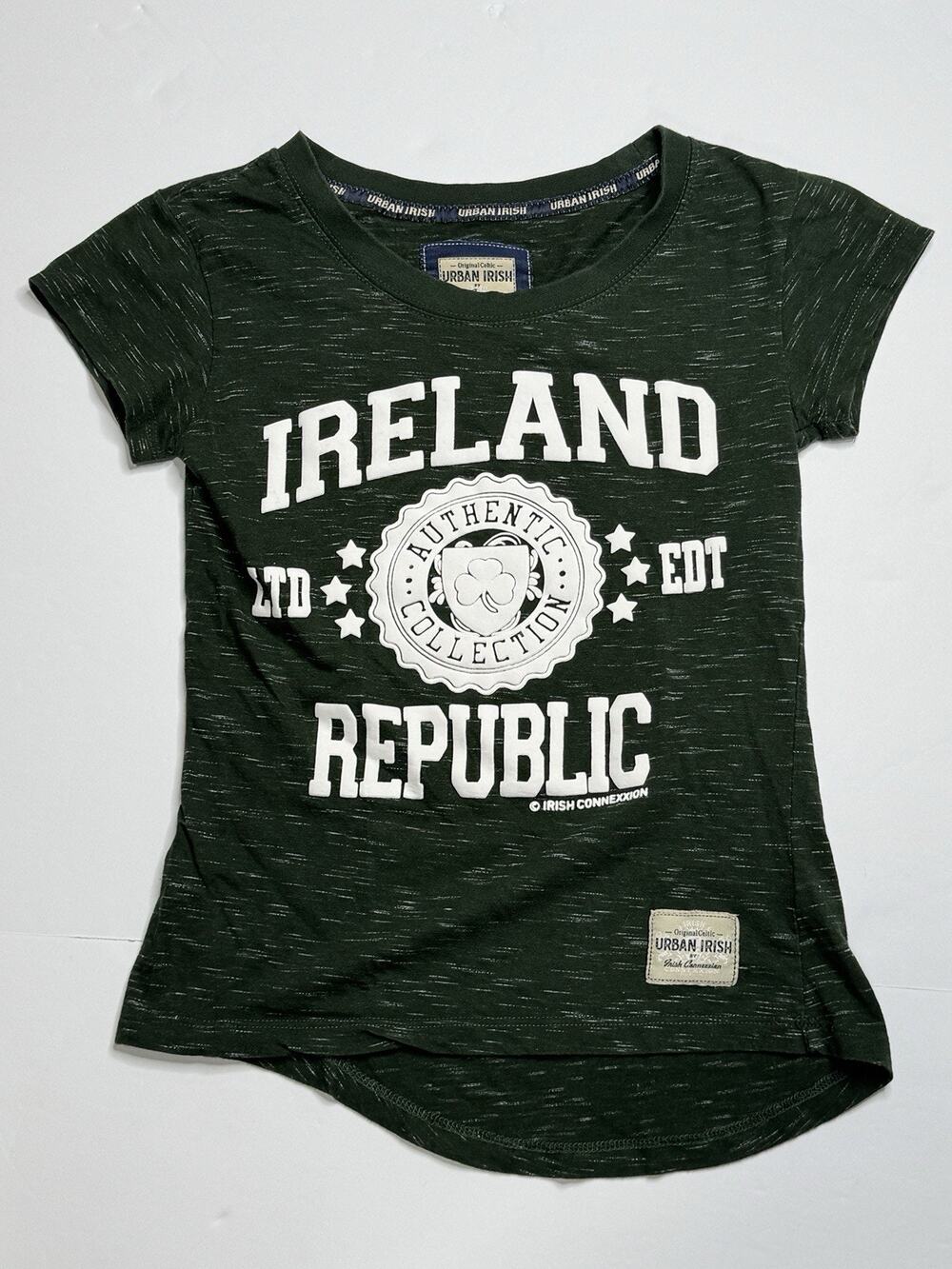 Urban Irish Womens XS Green Ireland Republic Shamrock St Patricks Day Tee